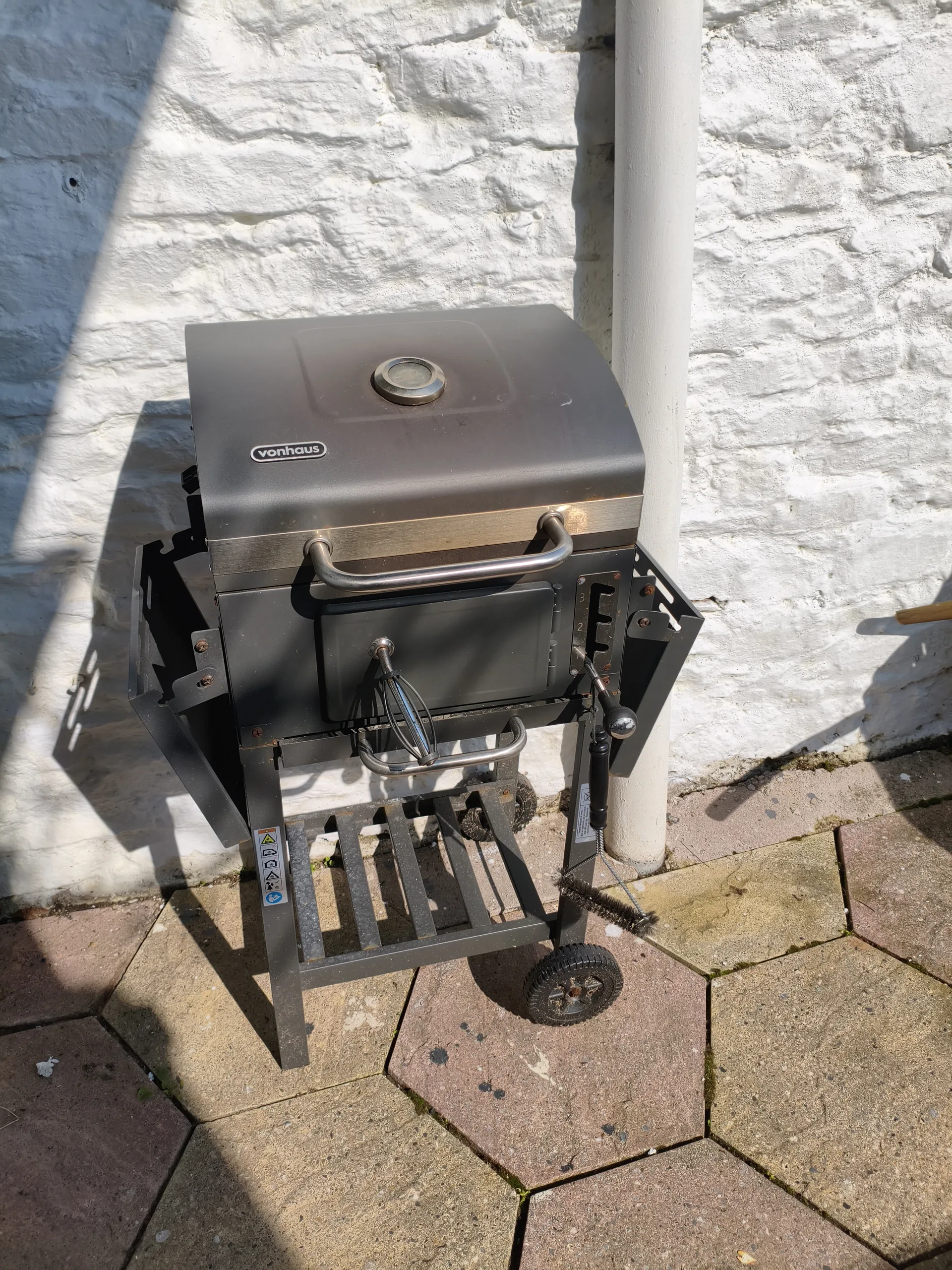 Charcoal BBQ grill in the courtyard