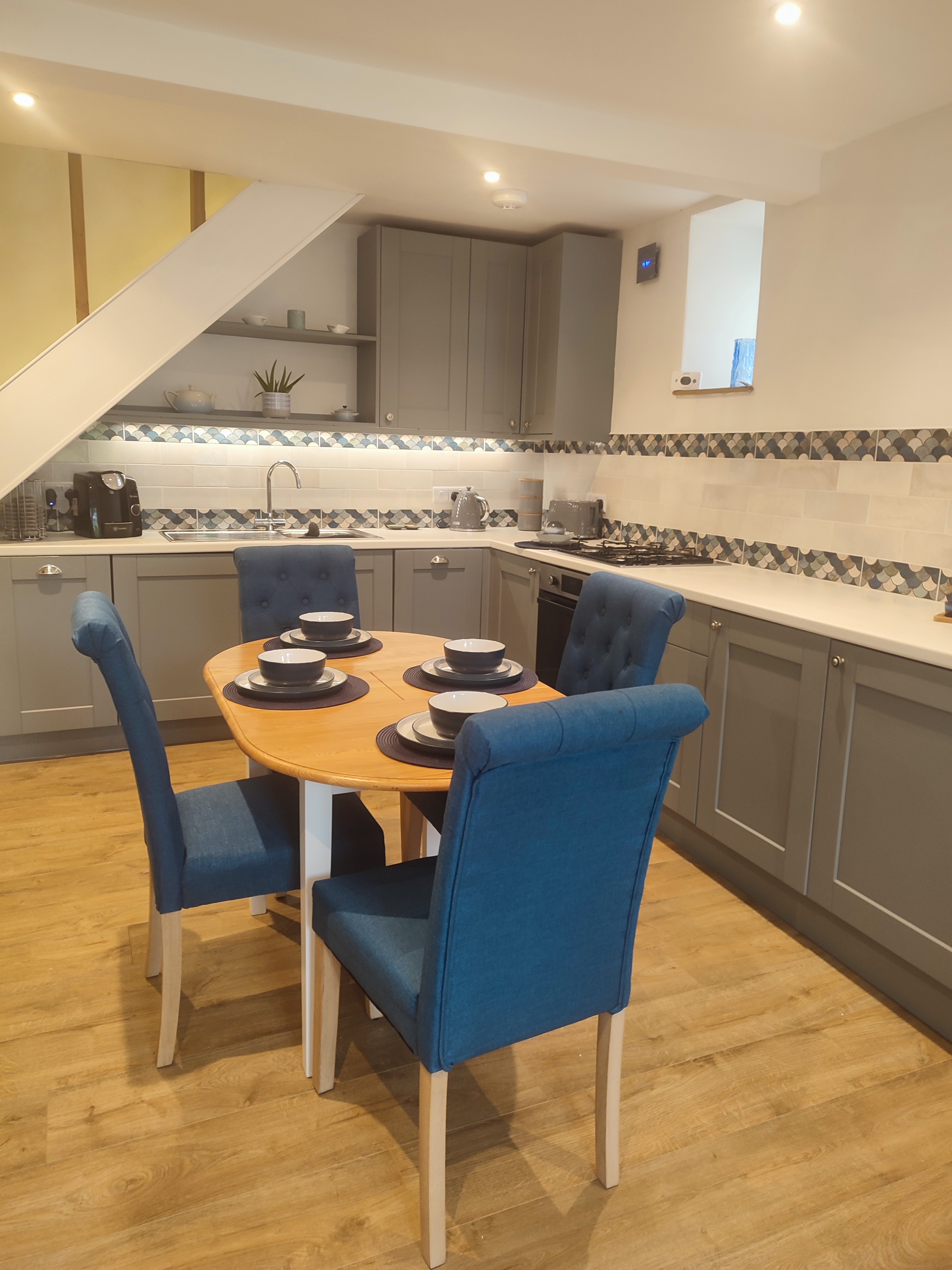 Modern kitchen and dining area