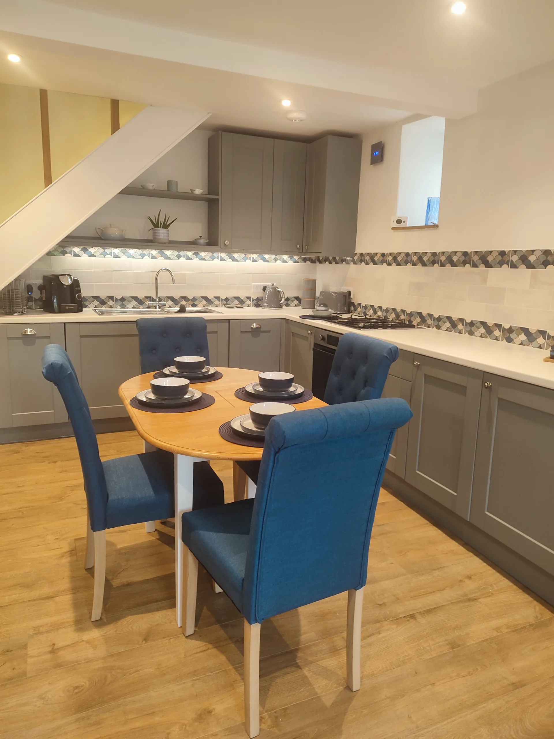 Modern kitchen and dining area