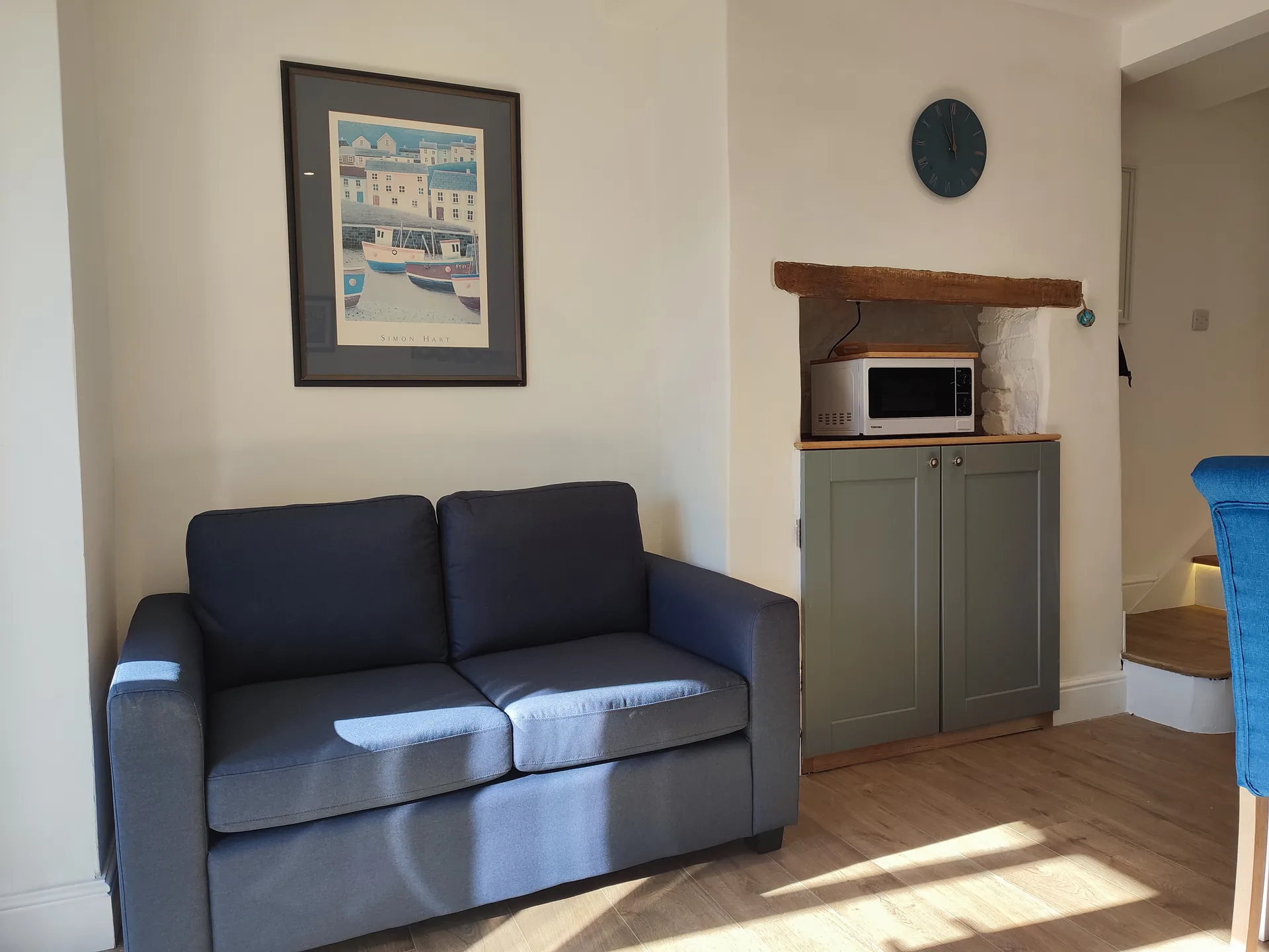Fold-out double sofa bed in the living area